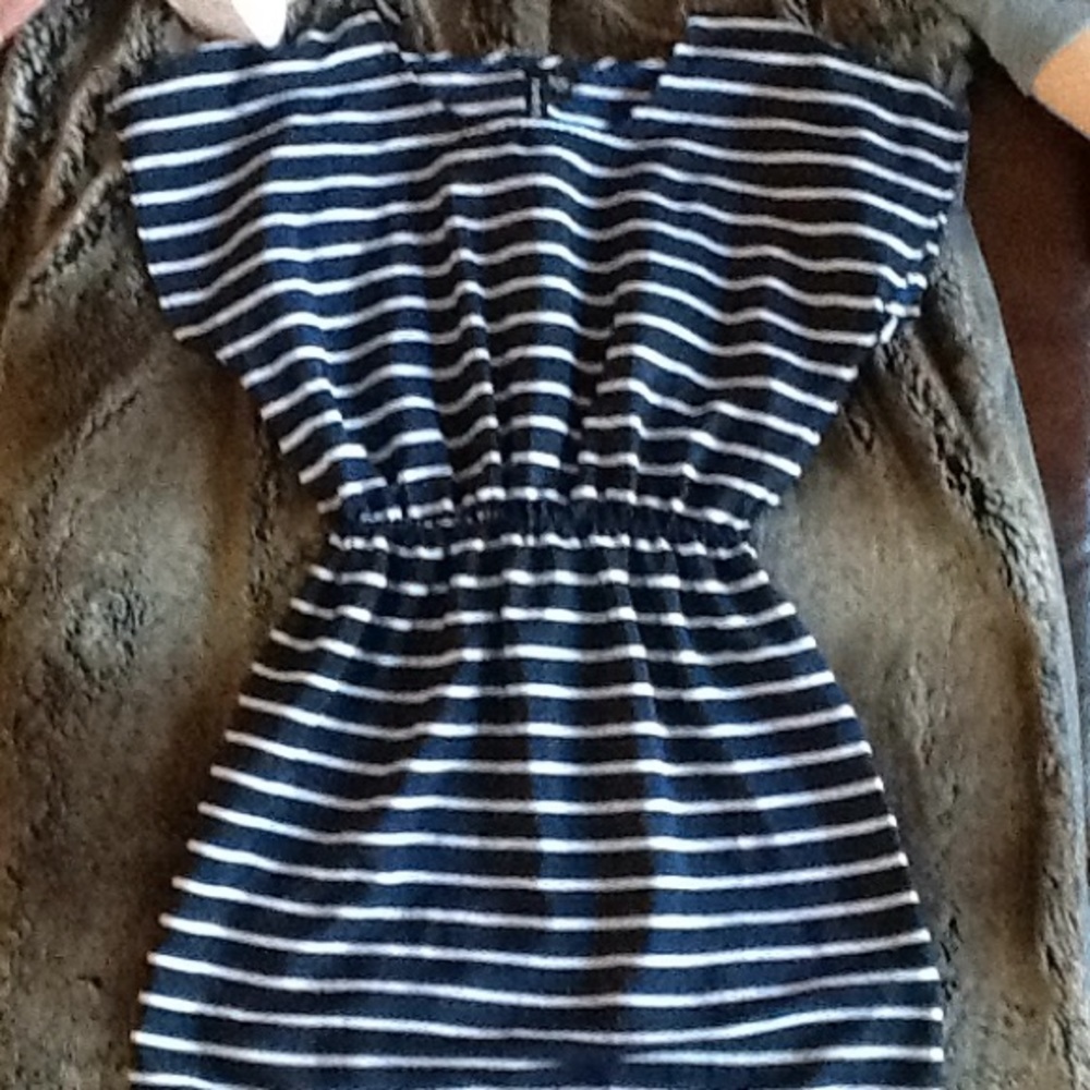 Fun and flirt Navy and white stripped dress